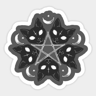 Pentagram Cats Sticker